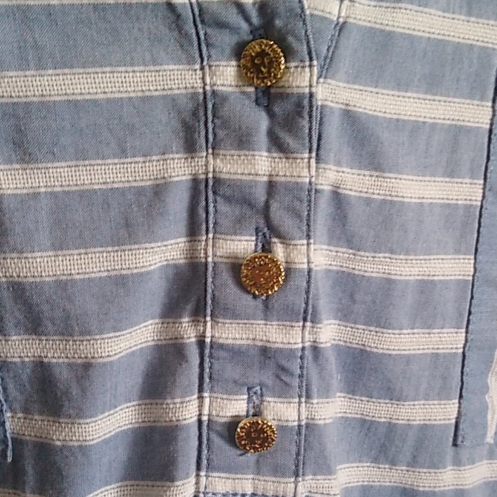 Anne Klein Striped Pullover Button Top Shirt - image 5